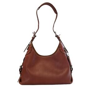 Coach Cargo Shoulder Bag CT722 Burnished Amber Suede Lined Leather Top Handle